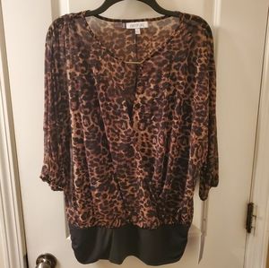 Jennifer Lopez animal print blouse NWT